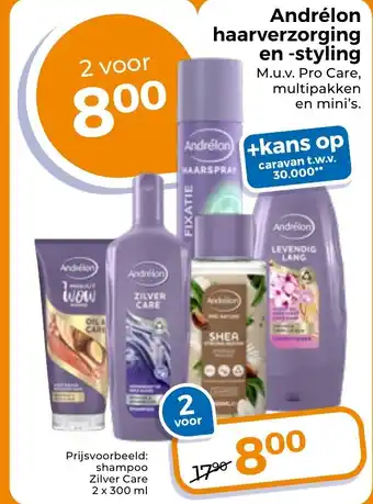 Trekpleister Andrélon haarverzorging en styling aanbieding