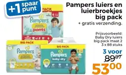 Trekpleister Pampers luiers en luierbroekjes big pack aanbieding