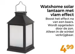 Trekpleister Watshome solar lantaarn met vlam effect aanbieding
