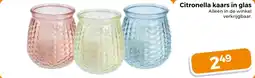 Trekpleister Citronella kaars in glas aanbieding