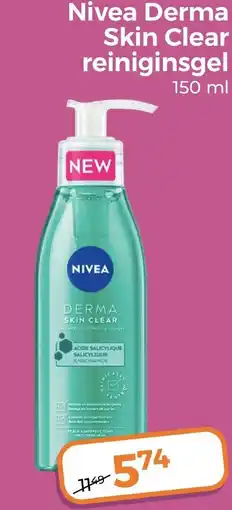 Trekpleister Nivea Derma Skin Clear reiniginsgel aanbieding