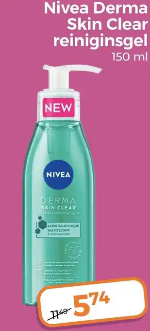 Trekpleister Nivea Derma Skin Clear reiniginsgel aanbieding