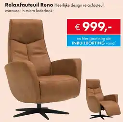 Woonsquare Relaxfauteuil Reno aanbieding