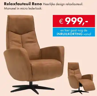 Woonsquare Relaxfauteuil Reno aanbieding