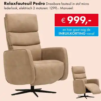Woonsquare Relaxfauteuil Pedro aanbieding