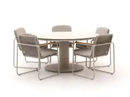 Kees Smit Bellagio Sordio/La Fonte ø 150cm dining tuinset 6-delig stapelbaar aanbieding
