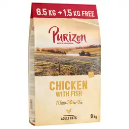 Zooplus 6,5 kg + 1,5 kg gratis! Purizon Graanvrij Droogvoer - Adult Kip & Vis (6,5 kg + 1,5 kg) aanbieding
