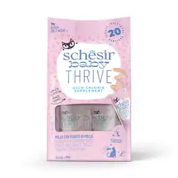 Zooplus 20x8g Schesir Baby Thrive kip met kippenlever nat kattenvoer aanbieding