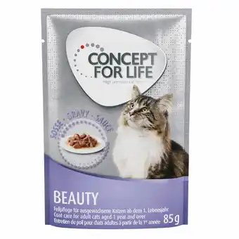 Zooplus 48 x 85 g Concept for Life natvoer voor katten - Beauty in saus aanbieding