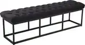 Bol.com CLP Amun - Zitbank - Zwart frame - Stof zwart 150 cm aanbieding