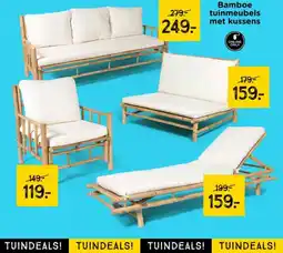 Xenos Bamboe tuinmeubels met kussens aanbieding
