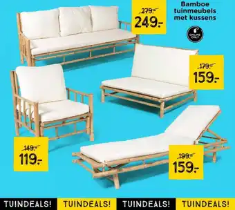 Xenos Bamboe tuinmeubels met kussens aanbieding