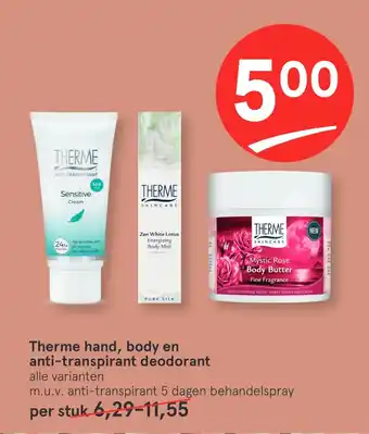 Etos Therme hand, body en anti-transpirant deodorant aanbieding