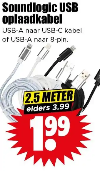 Dirk Soundlogic USB oplaadkabel aanbieding