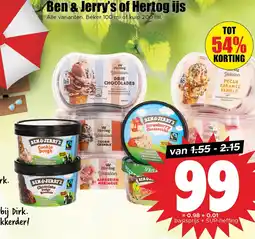 Dirk Ben & Jerry's of Hertog ijs aanbieding