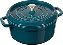 Amazon Staub Gietijzeren braadpan / cocotte, rond 24 cm, 3.8 L, La Mer aanbieding