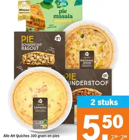 Albert Heijn Alle AH Quiches en pies aanbieding