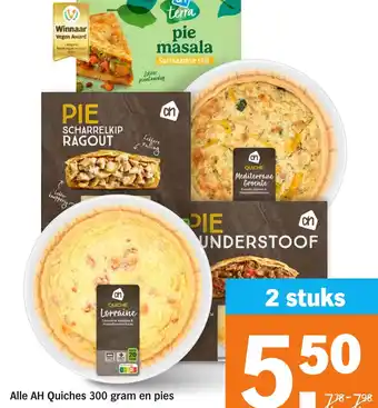 Albert Heijn Alle AH Quiches en pies aanbieding