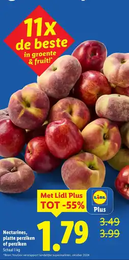 Lidl Nectarines platte perziken of perziken aanbieding