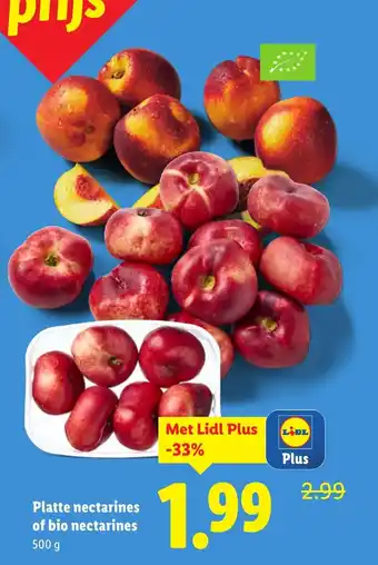 Lidl Platte nectarines of bio nectarines aanbieding