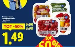 Lidl Snoeptomaten komkommers of paprika's aanbieding