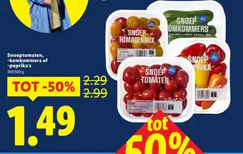 Lidl Snoeptomaten komkommers of paprika's aanbieding