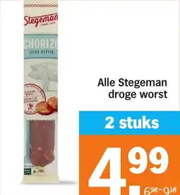 Albert Heijn Alle Stegeman droge worst aanbieding