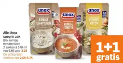 Albert Heijn Alle Unox soep in zak aanbieding