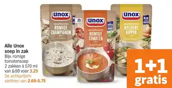 Albert Heijn Alle Unox soep in zak aanbieding