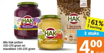 Albert Heijn Alle Hak potten en stazakken aanbieding