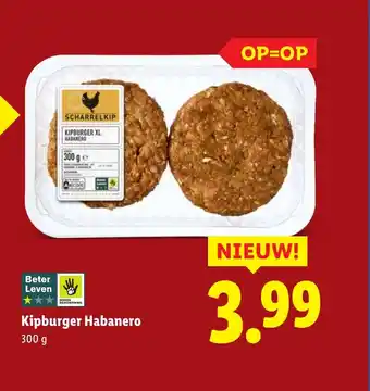 Lidl Kipburger Habanero aanbieding