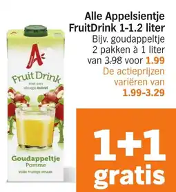 Albert Heijn Alle Appelsientje FruitDrink aanbieding
