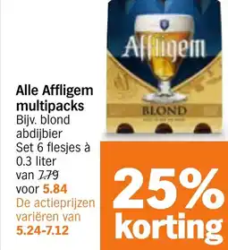 Albert Heijn Alle Affligem multipacks aanbieding