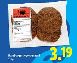 Lidl Hamburgers voorgegaard aanbieding