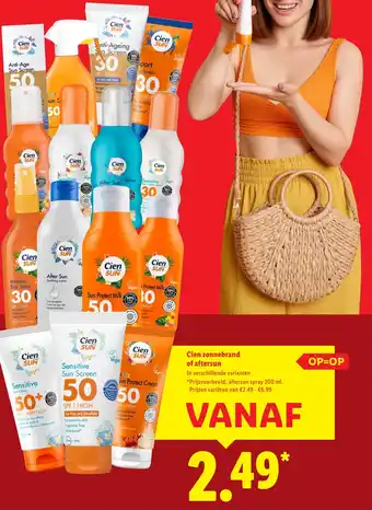 Lidl Cien zonnebrand of aftersun aanbieding