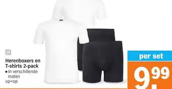 Albert Heijn Herenboxers en T-shirts 2-pack aanbieding