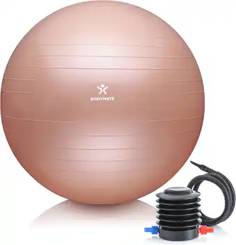 Amazon BODYMATE Swiss Ball - Gymnastiekbal met gratis e-book incl. Pomp - Fitness Yoga Core aanbieding
