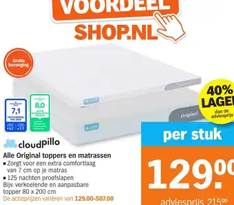 Albert Heijn Alle Original toppers en matrassen aanbieding