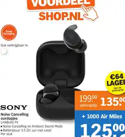 Albert Heijn SONY Noise Cancelling oordopjes aanbieding