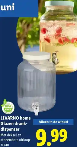 Lidl LIVARNO home Glazen drankdispenser aanbieding