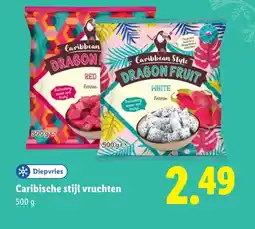 Lidl Caribische stijl vruchten aanbieding