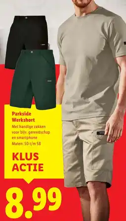 Lidl Parkside Werkshort aanbieding
