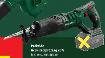 Lidl Parkside Accu-reciprozaag 20 V aanbieding