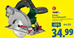 Lidl Parkside Accu-cirkelzaag 20 V aanbieding
