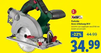 Lidl Parkside Accu-cirkelzaag 20 V aanbieding