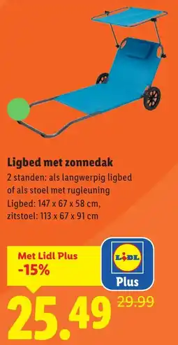 Lidl Ligbed met zonnedak aanbieding