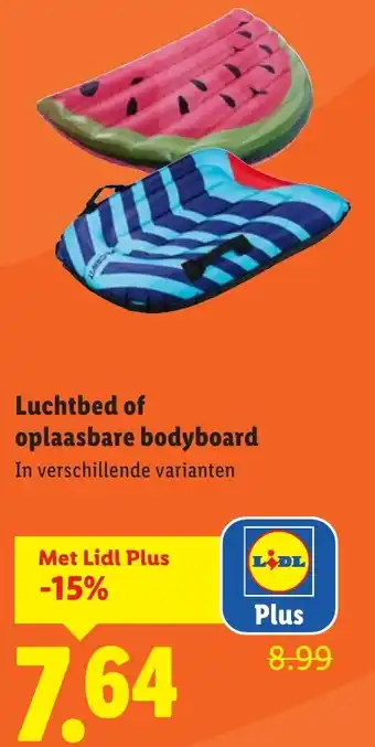 Lidl Luchtbed of oplaasbare bodyboard aanbieding