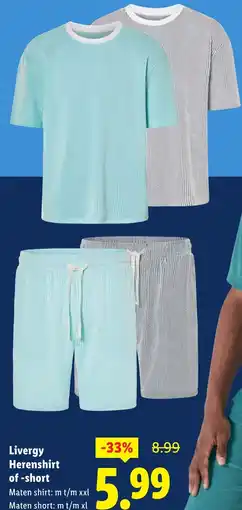 Lidl Livergy Herenshirt of short aanbieding