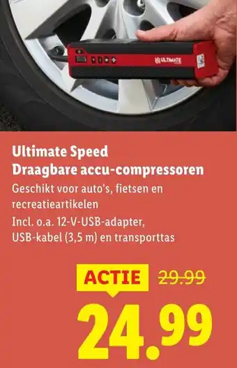 Lidl Ultimate Speed Draagbare accu-compressoren aanbieding