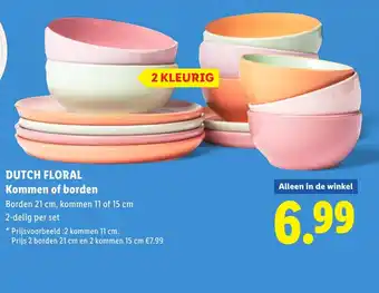 Lidl Dutch floral kommen of borden aanbieding